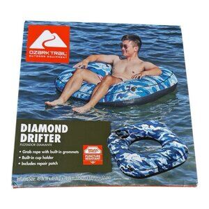 NEW Ozark Trail Blue Camo Diamond Drifter River Tube Float 49in Puncture Resist
